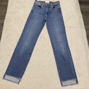 Frame Jeans 25 Women Le High Straight Distressed Fray Hem
